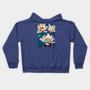 Stained Glass Lotus Flowers Kids Hoodie